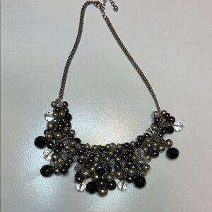 Elegant Black and Silver Statement Necklace